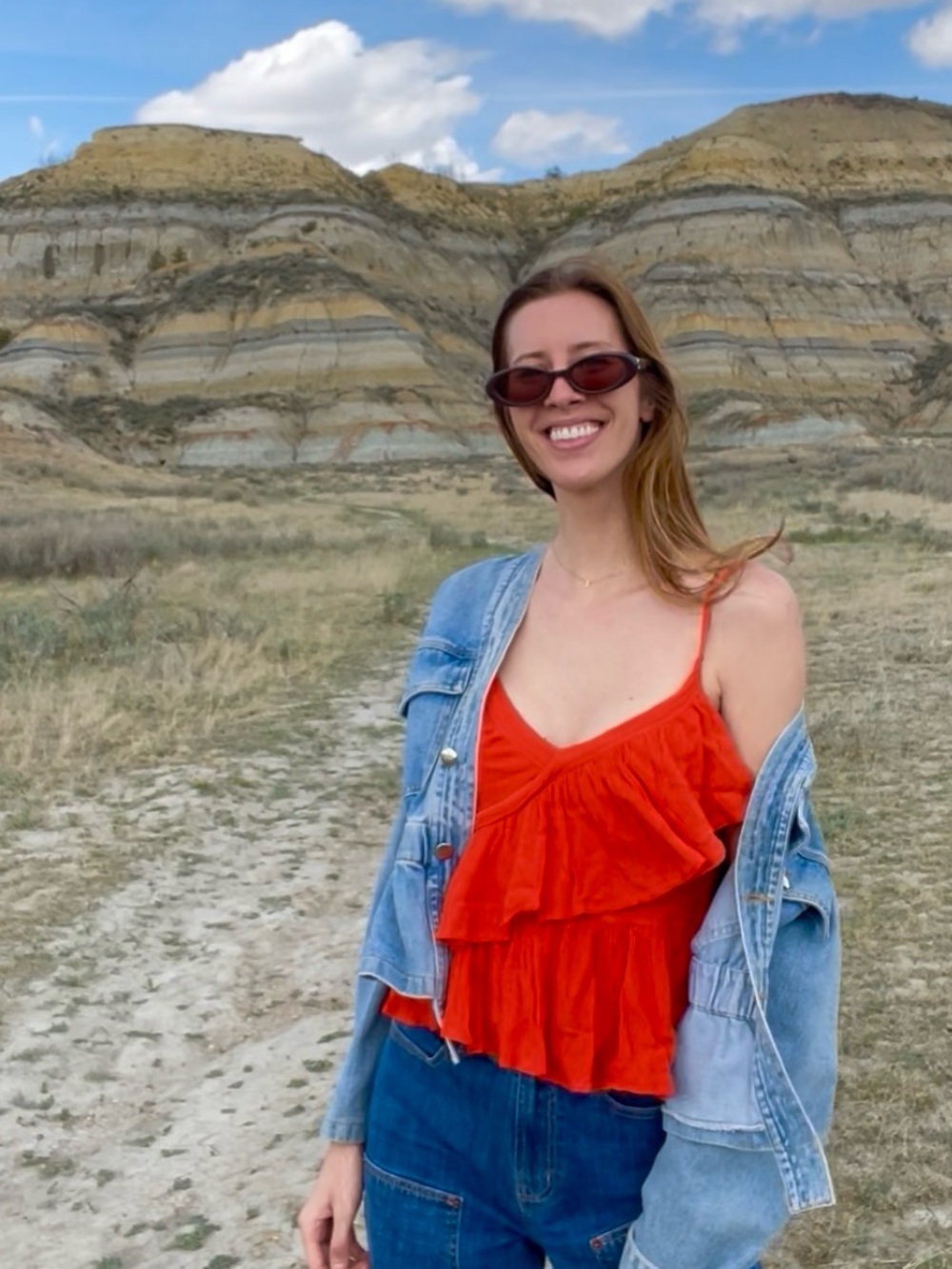 Bright Red Ruffled Tank Top - Picture 2 of 5